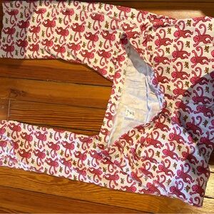 Roller Rabbit Pink and White Monkey Pajama Pants